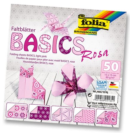 Folia Katlanır Kağıt Basıcs Pembe 80 G 15X15Cm 50 Y  