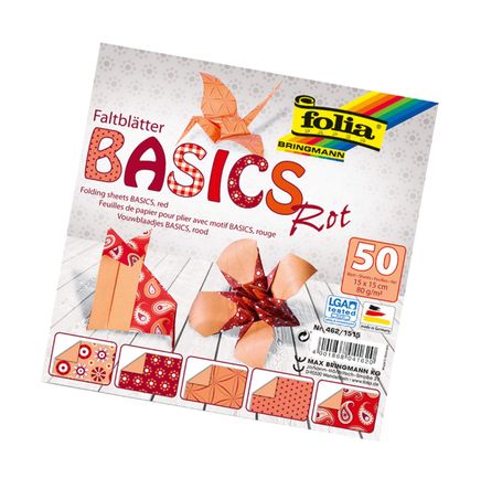 Folia Origami Basics Kırmızı 15X15Cm 50 Sayfoliaa