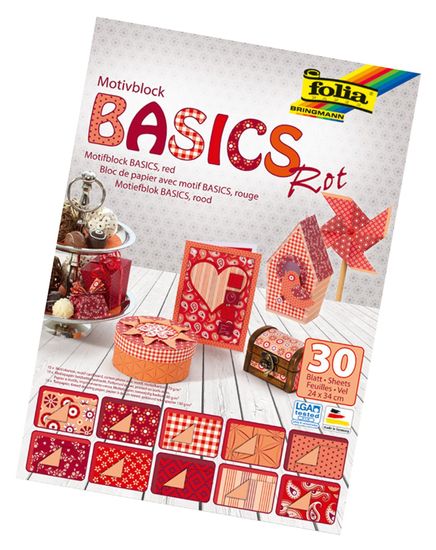 Folia Motıv Krt 24X34Cm 30 Yaprak Blok Basıcs Red