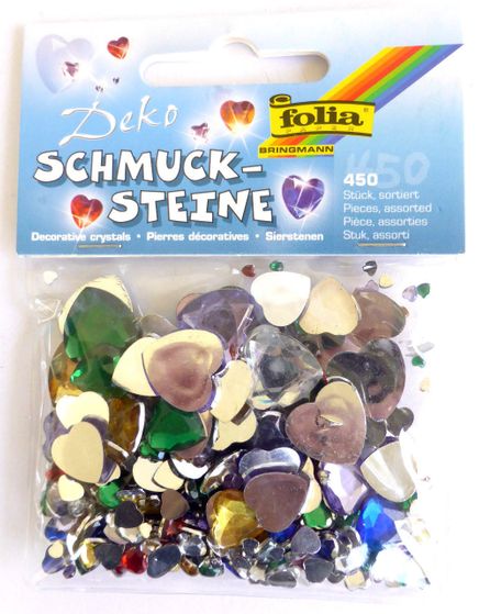 Folia Mücevher Taş Kalpler 450 Adet