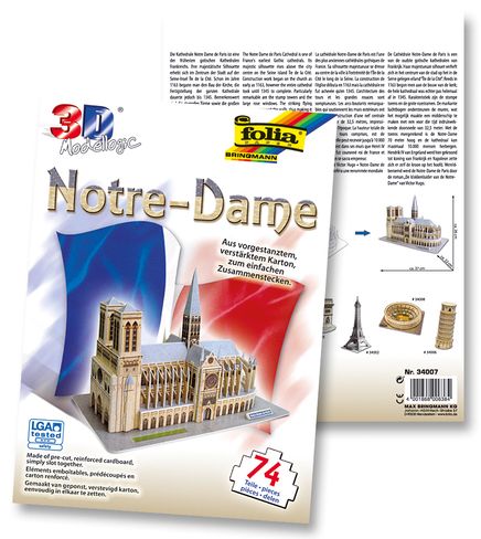 Folia 3D Puzzle Notre Dame/Paris-74 Parça