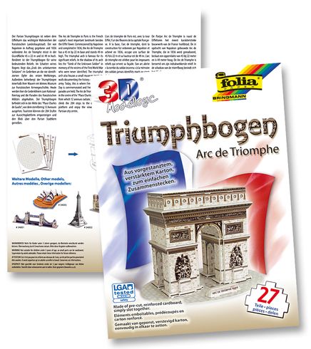 Folia 3D Puzzle Arc De Triomphe/Paris-27 Parça