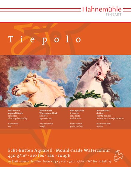 Hahnemülle Suluboya Kağıdı Blok Tıepolo 450Gsm 24X32Cm 10Sayfa