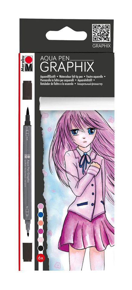 Marabu Aqua Pen Make Manga 6Lı