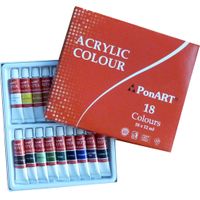 Ponart Okul Boya Seti Takım Akrilik 18 Renk*12Ml Tüp