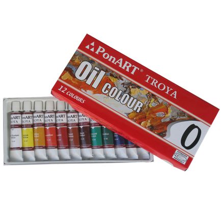 Ponart Okul Boya Seti Takım Yağlıboya 12 Renk*12 Ml Tüp
