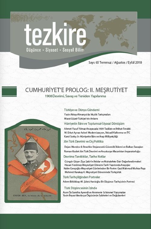 Tezkire Düşünce-Siyaset-Sosyal Bilim Dergisi Sayı:65 Temmuz-Ağustos-Eylül 2018