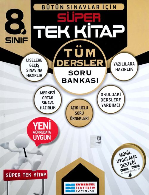 8. Sınıf Bütün Sınavlar İçin Süper Tek Kitap Tüm Dersler Soru Bankası