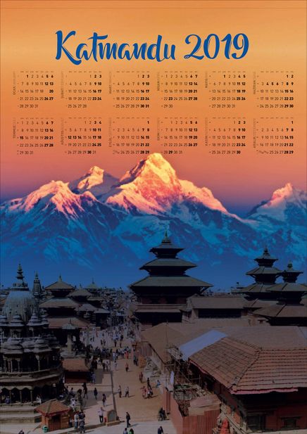 2019 Takvimli Poster - Yüksekler - Katmandu