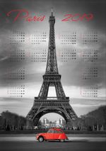 2019 Takvimli Poster - Şehirler - Paris