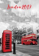 2019 Takvimli Poster - Şehirler - London - Sokak