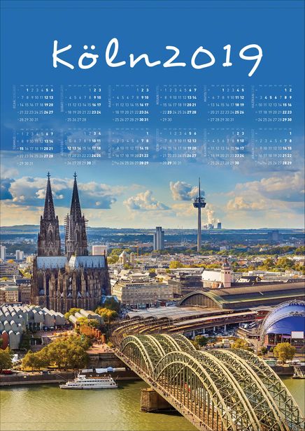 2019 Takvimli Poster - Şehirler - Köln