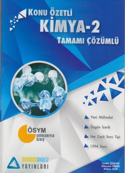 Kimya 2 Konu Özetli Tamamı Çözümlü Soru Bankası 