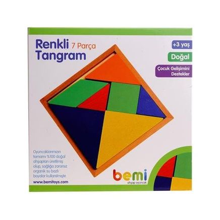 Ahşap Renkli Tangram 7 Parça (1208)