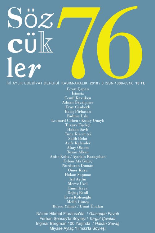Sözcükler İki Aylık Edebiyat Dergisi Sayı:76 Kasım-Aralık 2018