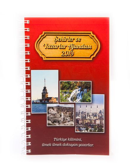 2019 Şehirler ve Yazarlar Ajandası Renkli-Spiralli (Büyük Boy)