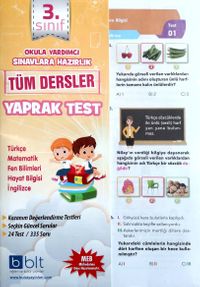 3. Sınıf Tüm Dersler Yaprak Test