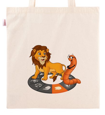 Askılı Bez Çanta - Kitapkurdu Burçlar - Aslan