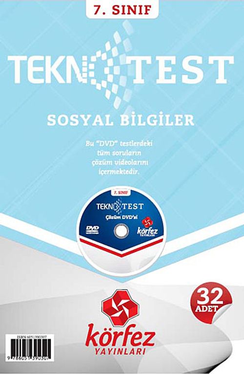 7. Sınıf Sosyal Bilgiler Tekno Test Çözüm Dvd'li (32 Adet)