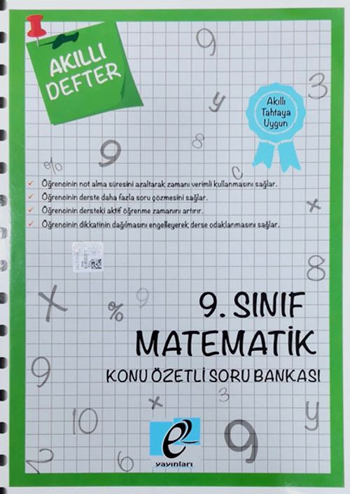 9. Sınıf Matematik Konu Özetli Soru Bankası Akıllı Defter