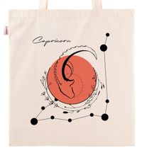 Askılı Bez Çanta - Burçlar - Oğlak