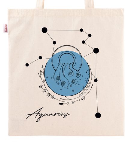 Askılı Bez Çanta - Burçlar - Kova