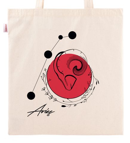 Askılı Bez Çanta - Burçlar - Koç