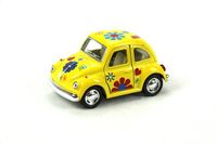 Kinsmart 1967 Volkswagen Classical Beetle 10 cm Metal Çek Bırak Araba Desenli Sarı
