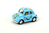 Kinsmart 1967 Volkswagen Classical Beetle 10 cm Metal Çek Bırak Araba Mavi Şeker Desenli