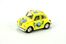 Kinsmart 1967 Volkswagen Classical Beetle 10 cm Metal Çek Bırak Araba Sarı Şeker Desenli (KT4026DYF)