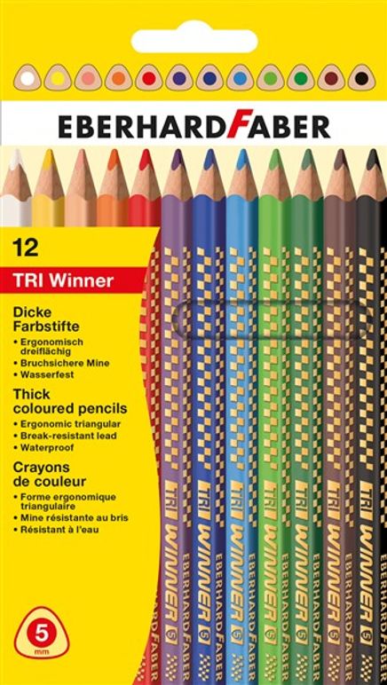 Eberhard-Faber 12'li TRI Winner Üçgen Kuruboya Kalemi 4mm mine