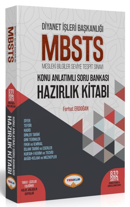 Diyanet İşleri Başkanlığı Mbsts (Mesleki Bilgiler Seviye Tespit Sınavı ) Konu Anlatımlı Soru Bankası Hazırlık Kitabı
