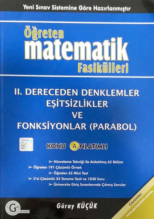 2.Dereceden Denklemler Eşitsizlikler Ve Fonksiyonlar (Parabol) / Konu Anlatımlı / Öğreten Matematik Fasikülleri