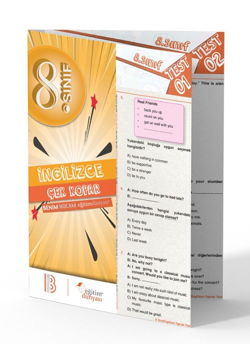 8. Sınıf İngilizce Çek Kopar Yaprak Test 