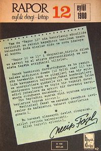 Rapor Aylık Dergi-Kitap 12 Eylül 1980 (5-E-33)