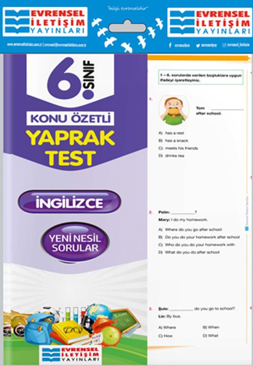6. Sınıf İngilizce Konu Özetli Yaprak Test