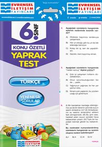 6. Sınıf Türkçe Konu Özetli Yaprak Test