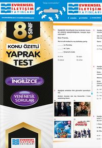 8. Sınıf İngilizce Konu Özetli Yaprak Test