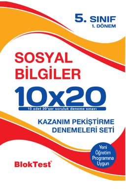 5. Sınıf 1.Dönem Sosyal Bilgiler 10x20 Kazanım Pekiştirme Denemeleri Seti
