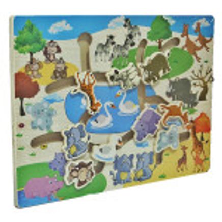 Ahşap Kaydırmalı Puzzle Hayvanlar (Tt1435)