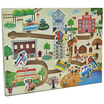 Ahşap Kaydırmalı Puzzle Araçlar (TT1435)