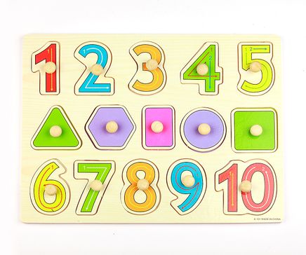 Ahşap Tutmalı Puzzle Rakamlar ve Şekiller (Rf6005)