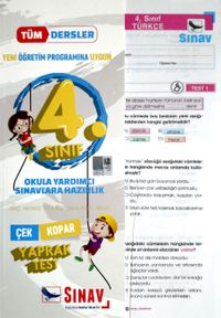 4. Sınıf Tüm Dersler Çek Kopar Yaprak Test (104 Test)
