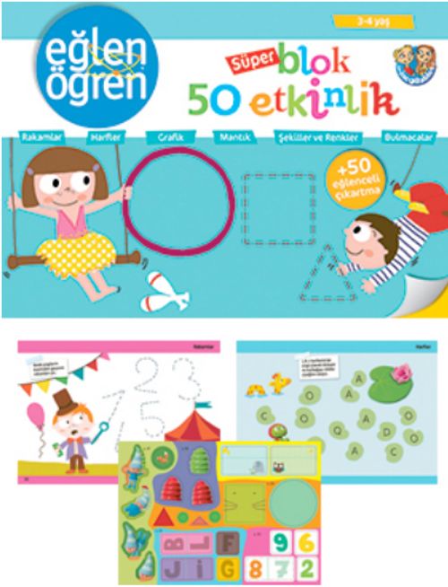 Eğlen Öğren 3-4 yaş Süper Blok 50 Etkinlik 