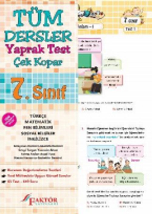 7. Sınıf Tüm Dersler Yaprak Test (Yeni Müfredat)