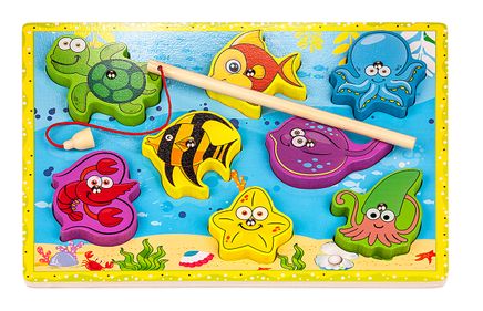 Montessori Ahşap Zeka Oyunları / w-Magnetic Fishing 2