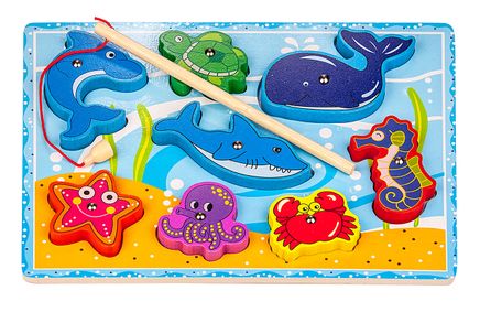 Montessori Ahşap Zeka Oyunları / w-Magnetic Fishing 3