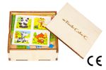 Montessori Ahşap Zeka Oyunları w-Puzzle Cube C Hayvanları Tanıyalım 3