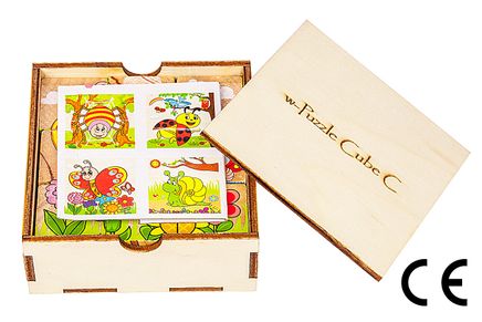 Montessori Ahşap Zeka Oyunları w-Puzzle Cube C Hayvanları Tanıyalım 5