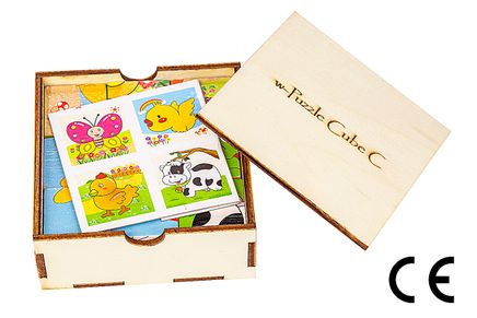 Montessori Ahşap Zeka Oyunları w-Puzzle Cube C Hayvanları Tanıyalım 6